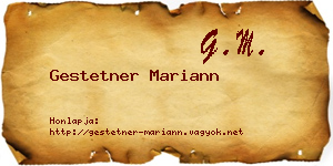 Gestetner Mariann névjegykártya